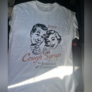 Cough Syrup Graphic Short Sleeve Tee - White